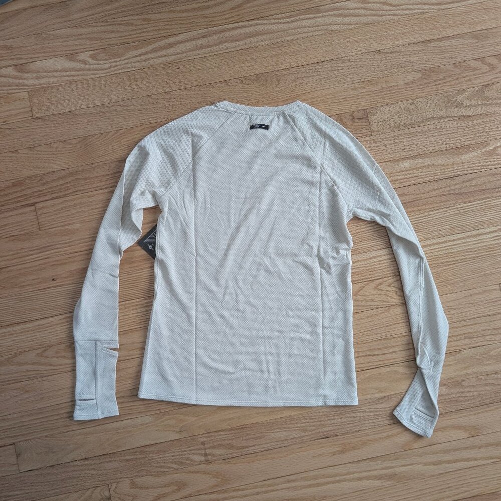 NEW Oiselle Flyout Shirt size 8 Watch View Long Sleeve Running Top Ivory White S - Picture 4 of 12